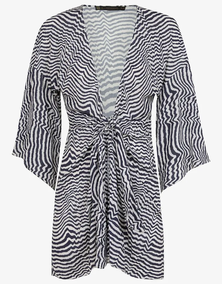 ViX Paula Hermanny Ravine Perola Knot Short Cover Up - Stripe Fashion