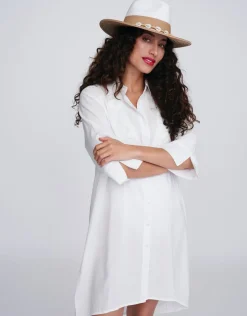 Pia Rossini Recife Shirt Dress - White Outlet