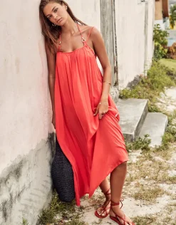 Sea Level Resort Essentials Maxi Sundress - Flame Clearance
