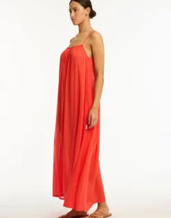 Sea Level Resort Essentials Maxi Sundress - Flame Clearance