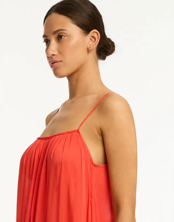 Sea Level Resort Essentials Maxi Sundress - Flame Clearance