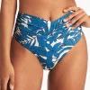 Sea Level Retreat Wrap High Waist Bikini Pant - Lagoon Online