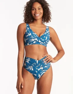 Sea Level Retreat Wrap High Waist Bikini Pant - Lagoon Online