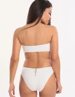 Watercult Retro Purity Zip Back Bikini Bottom - White Best