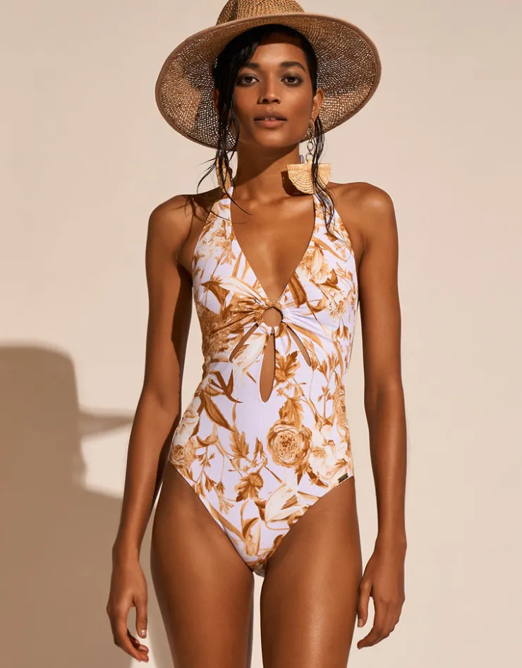 Maryan Mehlhorn Reverie Halter Swimsuit - Dreamy Pastels New