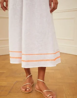 Pink City Prints Rhodes Kaftan - White and Orange Outlet