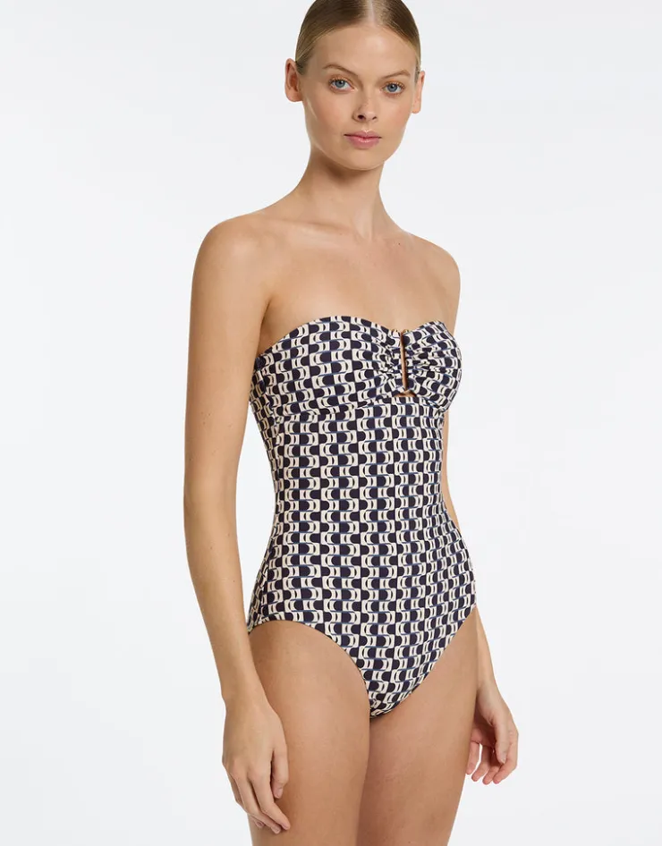 Jets Rio Moulded Bandeau Swimsuit - Ink Outlet