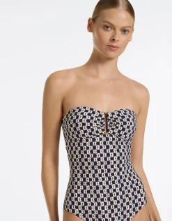 Jets Rio Moulded Bandeau Swimsuit - Ink Outlet