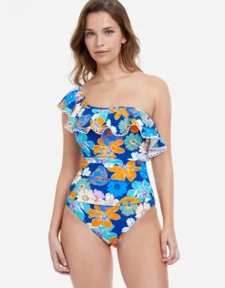 Gottex Rising Sun One Shoulder Swimsuit - Blue New