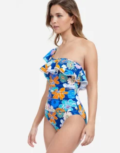 Gottex Rising Sun One Shoulder Swimsuit - Blue New