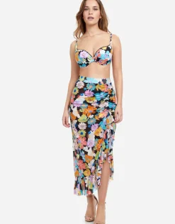 Gottex Rising Sun Ruffle Skirt - Black Fashion
