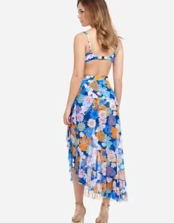 Gottex Rising Sun Ruffle Skirt - Blue Outlet