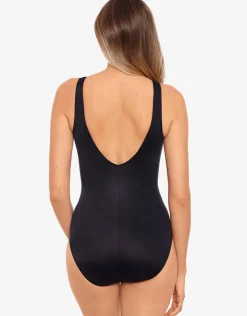 Miraclesuit Rock Solid Regatta Swimsuit - Black Outlet