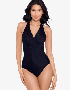Miraclesuit Rock Solid Wrapsody Swimsuit - Black Hot