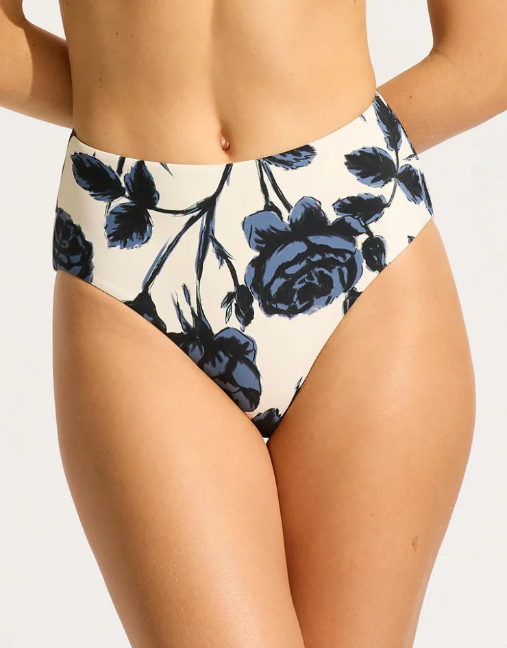 Seafolly Rococo High Waist Bikini Pant - Black Sale