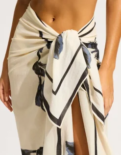 Seafolly Rococo Sarong - Black Clearance