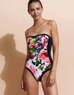 Charmline Rose Garden Bandeau Swimsuit - Multi Sale