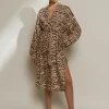 Jets Sahara Shirred Cuff Shirtdress - Animal Online