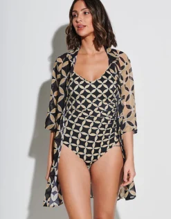 Roidal Samoa Mini Beach Shirt - Black and Gold Best