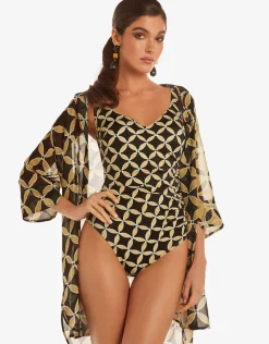 Roidal Samoa Soft Cup Swimsuit - Black and Gold Clearance