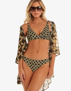 Roidal Samoa Underwired Bikini Set - Black and Gold Discount
