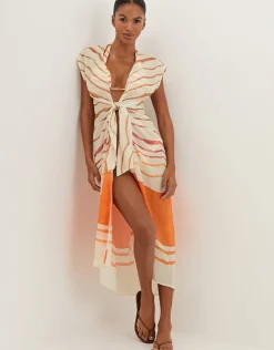ViX Paula Hermanny Sandstone Sasha Long Cover Up - Print Clearance