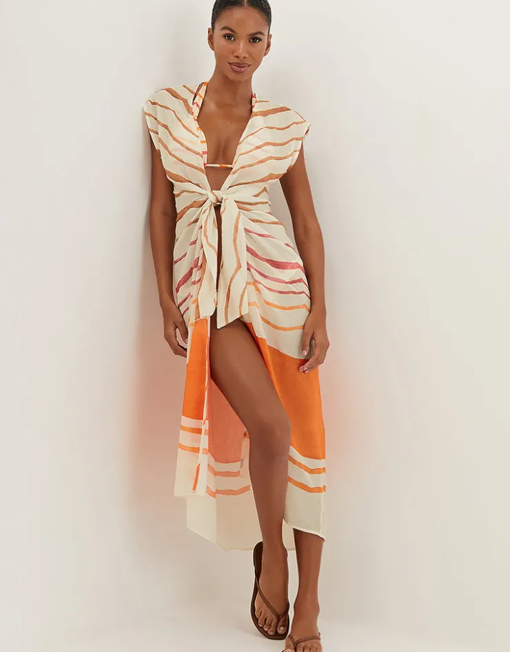 ViX Paula Hermanny Sandstone Sasha Long Cover Up - Print Clearance