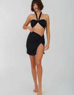 Pitusa Sarong Mini Skirt - Black Online