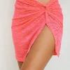 Pitusa Sarong Mini Skirt - Hot Pink Sale