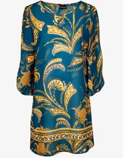 Charmline Satin Fruits Tunic - Ocean Pineapple Clearance