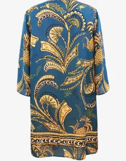 Charmline Satin Fruits Tunic - Ocean Pineapple Clearance