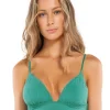 ViX Paula Hermanny Scales Helen Longline Bikini Top - Emerald New