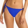Sea Level Scallop Tie Side Bikini Pant - Cobalt Clearance