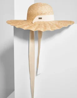 Maryan Mehlhorn Scalloped Sun Hat - Sand Discount
