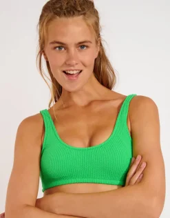 Banana Moon Scrunchy Justin Bikini Top - Green Outlet