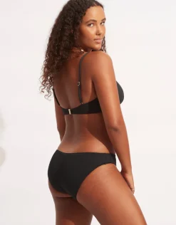 Seafolly Sea Dive Bralette Bikini Top - Black Hot