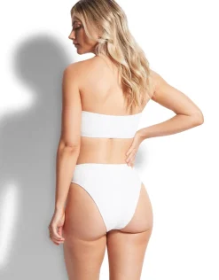 Seafolly Sea Dive High Rise Bikini Pant - White Clearance