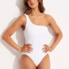 Seafolly Sea Dive One Shoulder Swimsuit - White Fashion