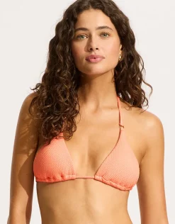 Seafolly Sea Dive Slide Tri Bikini Top - Peach Pink New