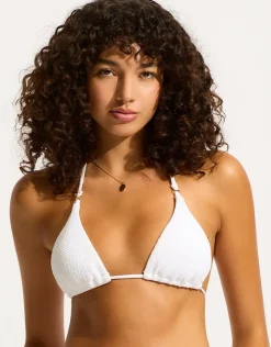 Seafolly Sea Dive Slide Tri Bikini Top - White Fashion