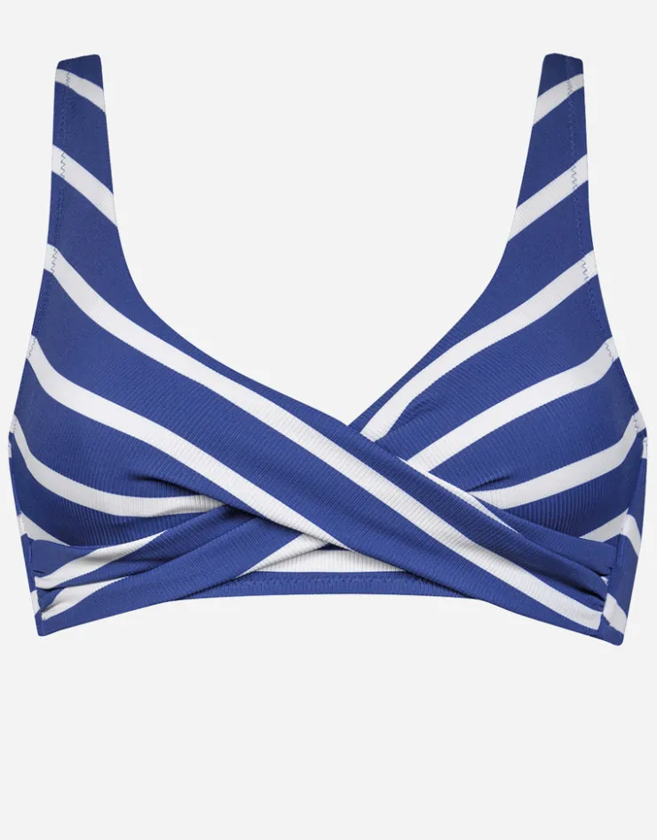 Watercult Sea Ride Twist Front Bikini Top - White Indigo Clearance