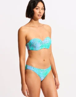 Seafolly Sea Skin Bustier Bandeau Bikini Top - Vivid Green Fashion