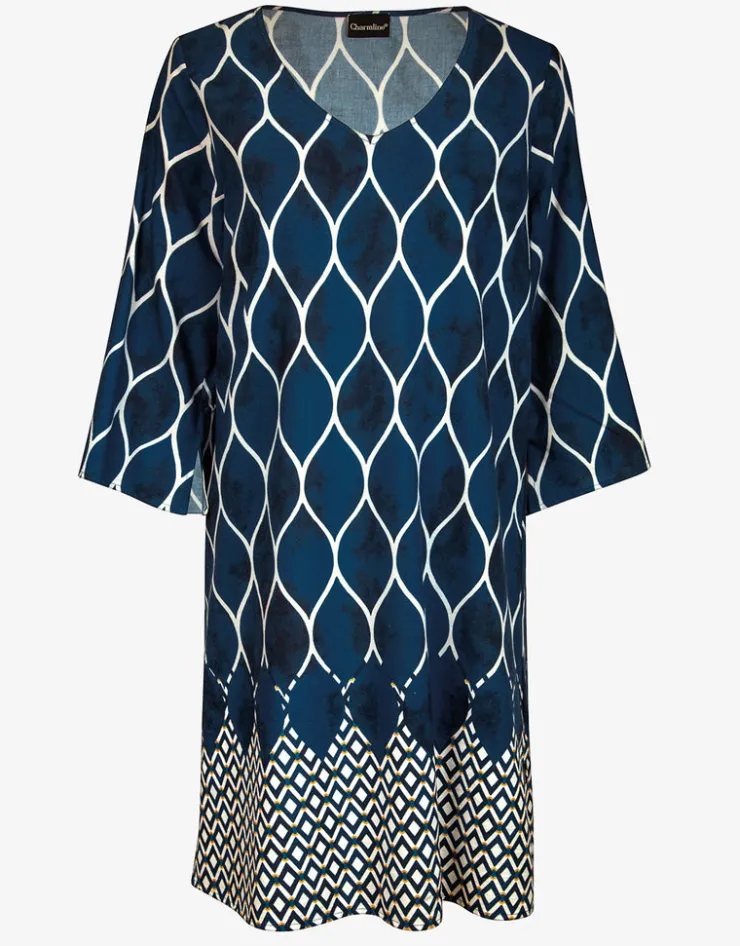 Charmline Seaside Dining Tunic - Wave Cream Fashion