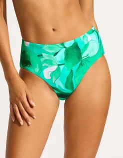Seafolly Secret Garden High Waist Bikini Pant - Jade Clearance