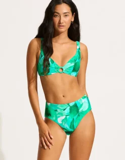 Seafolly Secret Garden High Waist Bikini Pant - Jade Clearance