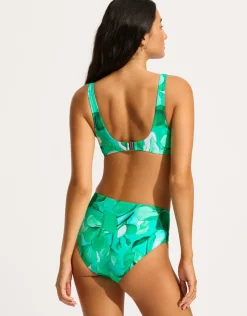 Seafolly Secret Garden High Waist Bikini Pant - Jade Clearance