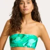 Seafolly Secret Garden Reversible Tube Bikini Top - Jade Sale