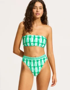 Seafolly Secret Garden Reversible Tube Bikini Top - Jade Sale