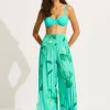 Seafolly Secret Garden Shirred Wrap Beach Trouser - Jade Clearance