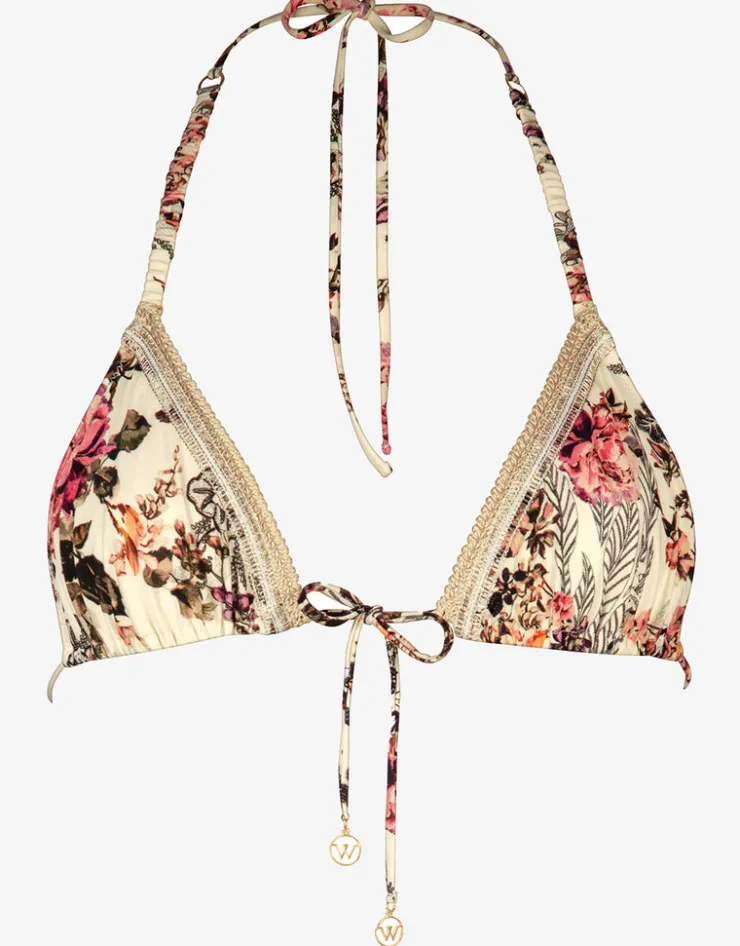 Watercult Secret Garden Triangle Bikini Top - Sunfaded Florals Clearance